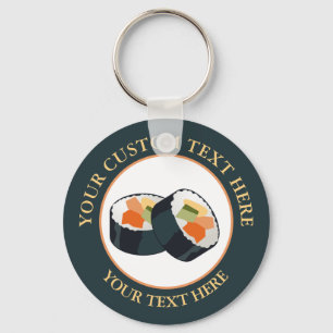 Sushi-Symbol für benutzerdefinierte Textlogo Schlü Schlüsselanhänger