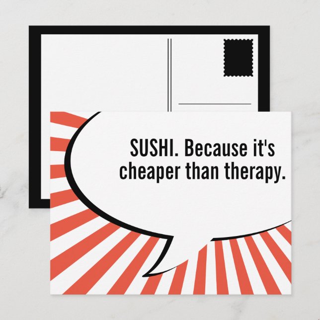 Sushi teilen postkarte (Vorne/Hinten)