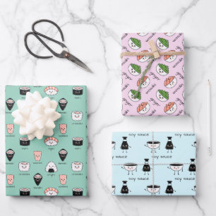 Sushi Temaki Wasabi Geschenkpapier Set