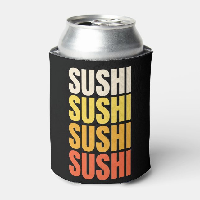 Sushi-Textentwurf Dosenkühler (Kanne Vorderseite)