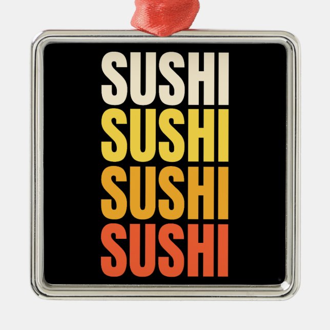 Sushi-Textentwurf Ornament Aus Metall (Vorne)