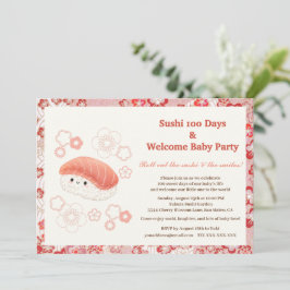 Sushi-Themed 100 Days Baby Celebration Invitation Einladung