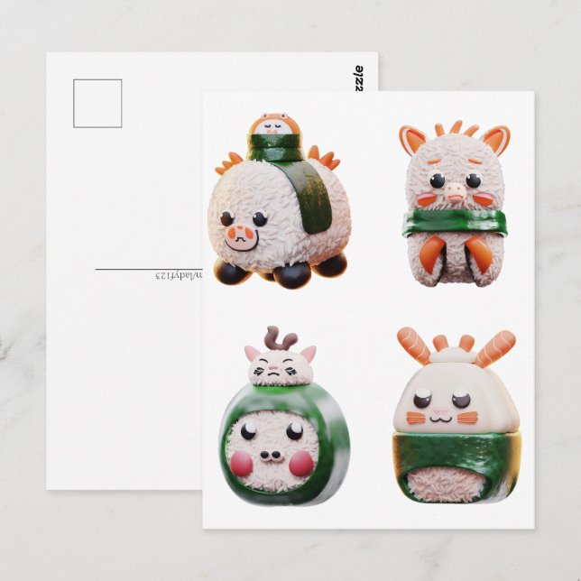 Sushi-Tier, Postkreuz Postkarte (Vorne/Hinten)