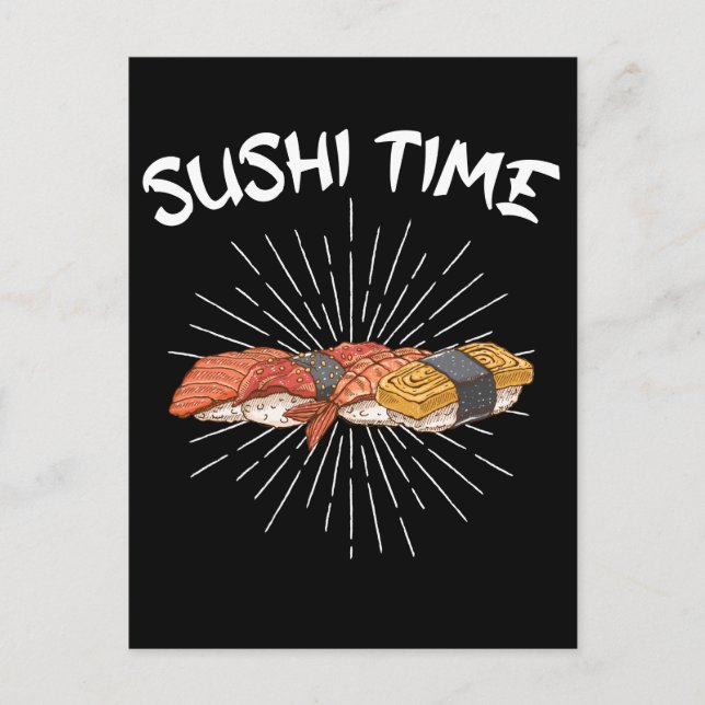 Sushi Time Rice japanisches Essen Lover Nigiri Postkarte (Vorderseite)