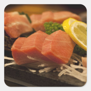 Sushi Time Thunfisch Party Fisch Quadratischer Aufkleber