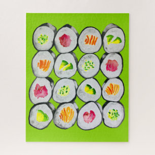 Sushi Time watercolor wasabi