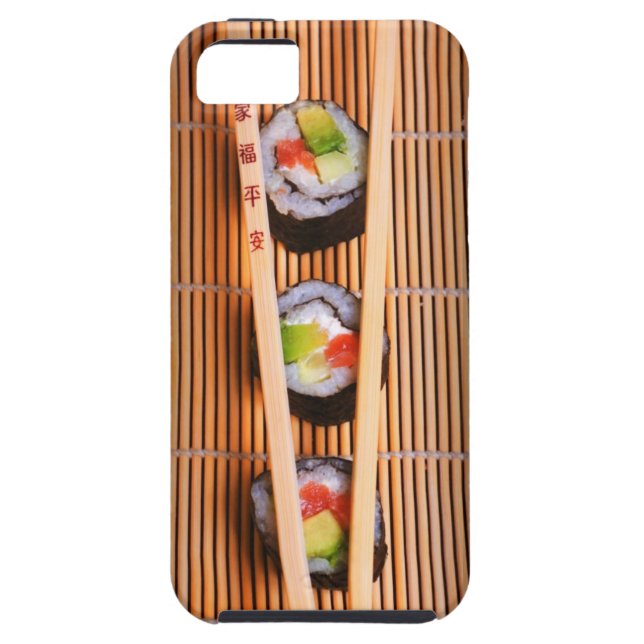 Sushi und hölzerne Essstäbchen Case-Mate iPhone Hülle (Rückseite)