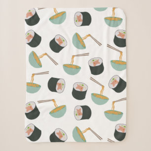 Sushi und Noodles Muster Sherpadecke