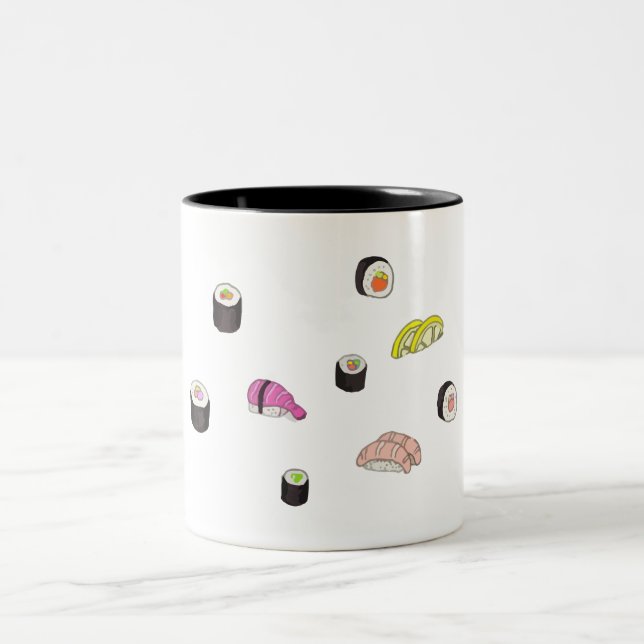 Sushi und Sashimi Zweifarbige Tasse (Mittel)