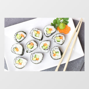 Sushi Vegetarisch Gemüse Reis Asiatisch Karotte Fensteraufkleber