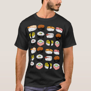 Sushi verschiedene Muster japanische Küche Liebe T-Shirt