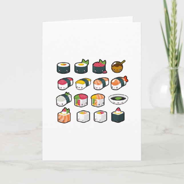 Sushi-Vielzahl-Gruß-Karte Karte (Vorderseite)