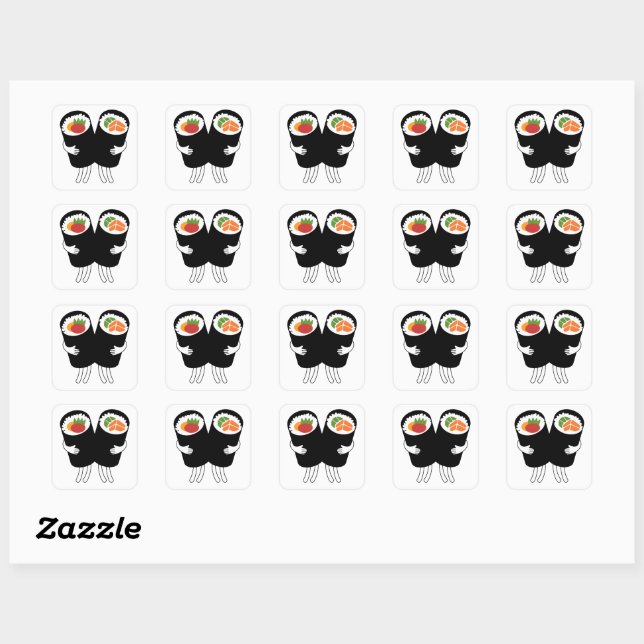 Sushi Waltz Quadratischer Aufkleber (Blatt)