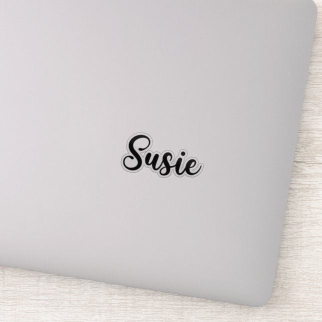 Susie Name - Handgeschriebene Kalligrafie Aufkleber (Detail)