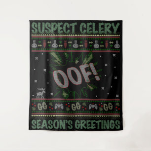 Suspect Celery™ Gamer Ugly Weihnachtssüßer Wandteppich