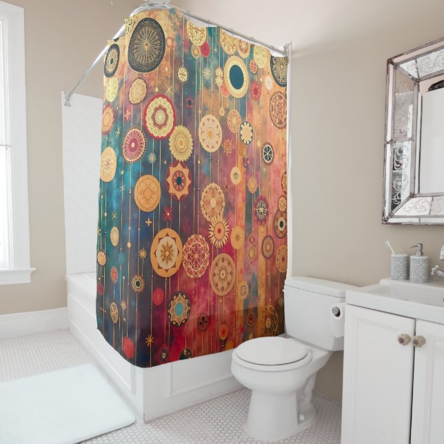 Suspendiertes Gold Duschvorhang (Beispiel)