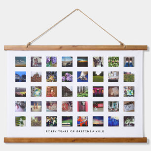 Suspendue 40e anniversaire Photo Collage Tapisserie Imprimer