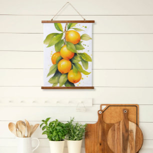 Suspendue Aquarelle Oranges Tapisserie Soll Art