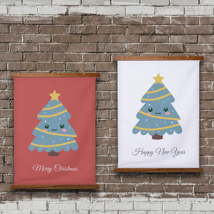 Suspendue Arbre de Noël mignon accroché à la tapisserie