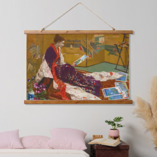 Suspendue Caprice en Tapisserie violet et or