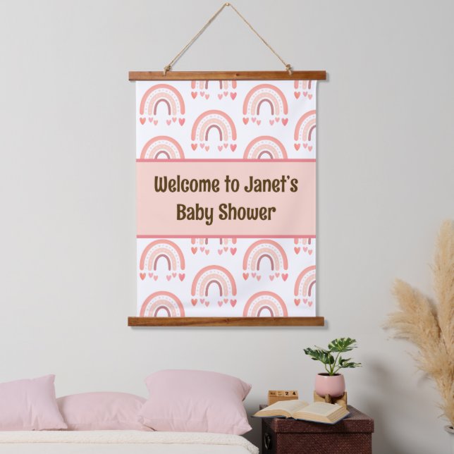 Suspendue Douche bébé tapisserie rose (Chambre à coucher)