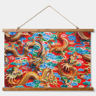 Suspendue dragons temple tapisserie