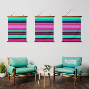 Suspendue Ensemble de Tapisserie Magenta, Aqua & Blue Triple