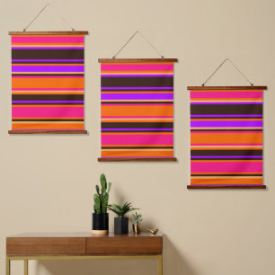 Suspendue Jeu de Tapisserie triple orange, magenta et violet