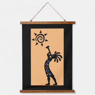 Suspendue Kokopelli, Sud-Ouest, accrochant la tapisserie