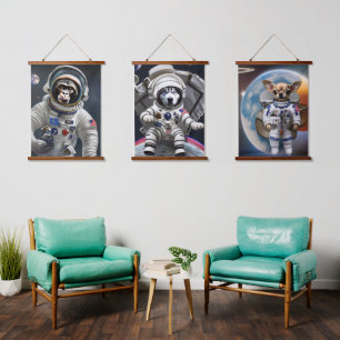 Suspendue Les astronautes animaux accrochant la tapisserie