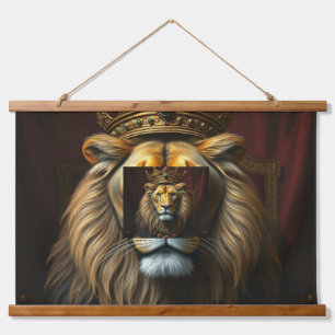 Suspendue Lion majestueux avec Tapisserie de la Couronne R