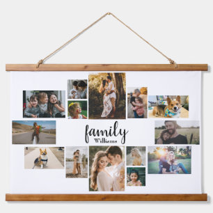 Suspendue Moderne 14 Nom de famille Photo Collage Tapisserie