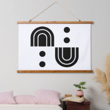 Noir & blanc abstrait bois recouvert tapisserie