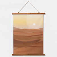 Paysage du désert accroché à la tapisserie