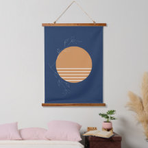 'Portside' | bleu foncé | Artwor, tapisserie suspe