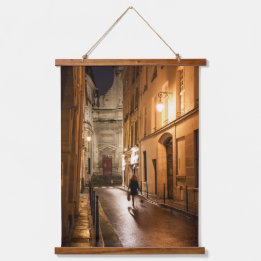 Suspendue Promenade nocturne à Paris Tapisserie en bois
