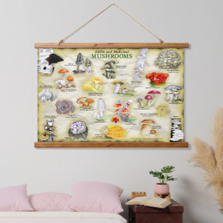 Suspendue Tapisserie Champignons (comestibles et médicinaux)