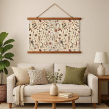 Tapisserie en bois de fleurs pressées Herbarium vi