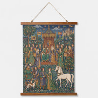 Tapisserie Médiévale Licorne Cour Royale Art
