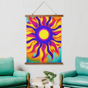 Suspendue Tapisserie Rétro Boho Soleil Hippie Vintage