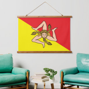 Suspendue Tapisserie Sicile Patriotique, Drapeau Sicilien en