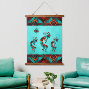 Suspendue Trois Kokopelli Sud-Ouest Suspendu Tapisserie