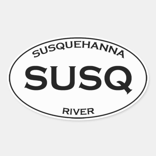 SUSQ - Susquehanna River Ovaler Aufkleber (Vorderseite)