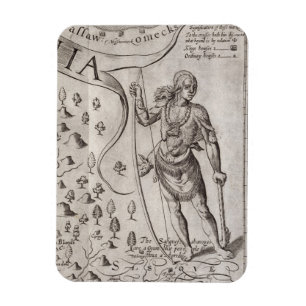 Susquehannock Krieger, Detail von der Karte von Magnet