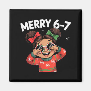 Süß 6 7 Sechs Sieben Meme Weihnachten Frauen Männe Magnet