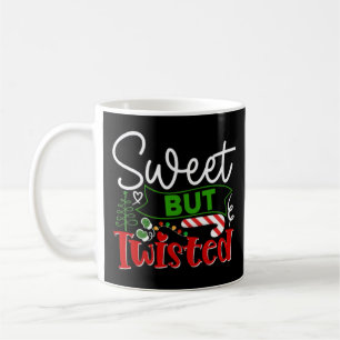 Süß aber verdreht lustiger Weihnachts-Candy Cane Kaffeetasse