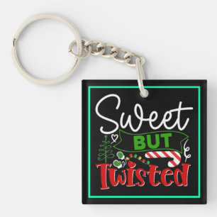 Süß aber verdreht lustiger Weihnachts-Candy-Cane Schlüsselanhänger