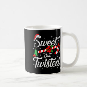 Süß aber verdreht lustiger Weihnachts-Candy-Cane-X Kaffeetasse