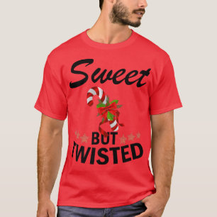 Süß aber verdreht Xmas Weihnachten Lustiger Zucker T-Shirt