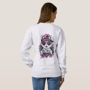 Süß aber Wild – Modernes Streetwear-Katzen-T-Shirt Sweatshirt